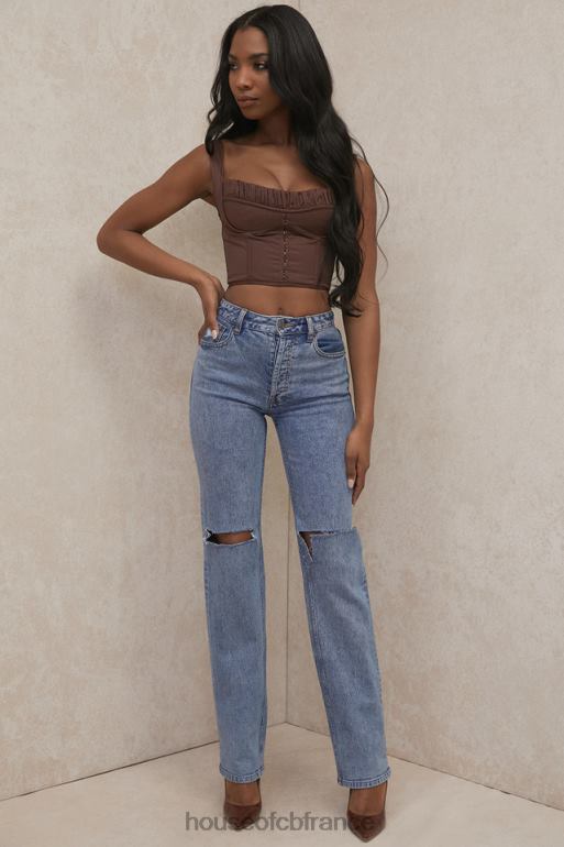 House of CB haut corset froncé chocolat perséphone N888H91 vêtements