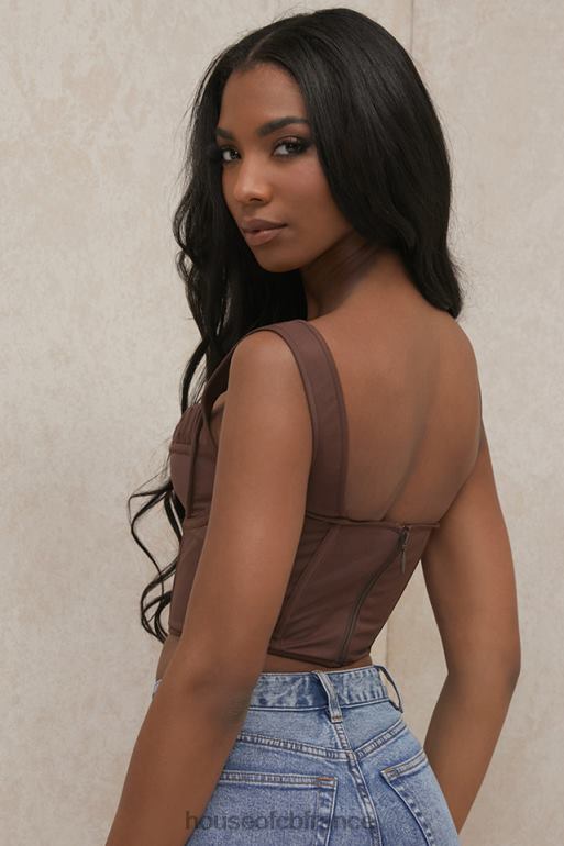 House of CB haut corset froncé chocolat perséphone N888H91 vêtements