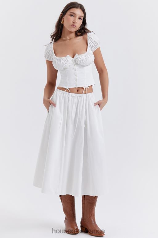 House of CB haut froncé blanc kitty N888H24 vêtements
