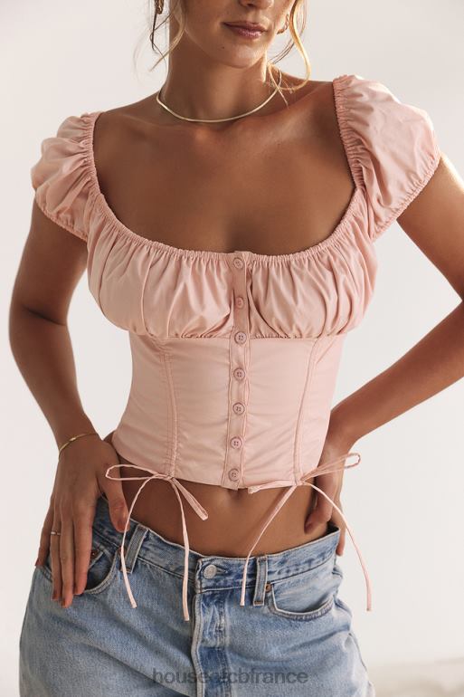 House of CB haut froncé rose bébé Kitty N888H19 vêtements