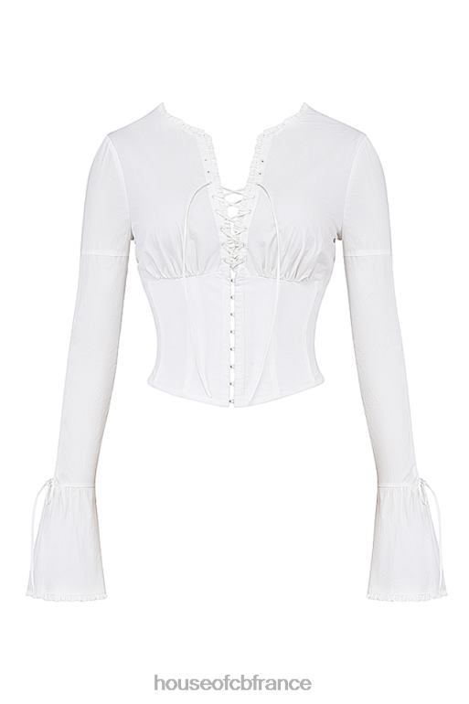 House of CB haut à lacets blanc Anissa N888H10 vêtements