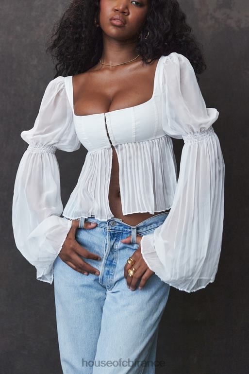 House of CB haut plissé blanc lucie N888H8 vêtements