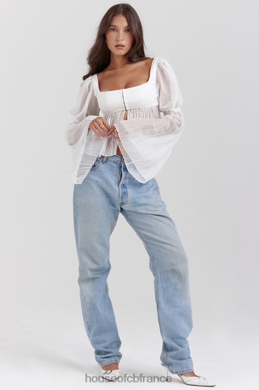 House of CB haut plissé blanc lucie N888H8 vêtements
