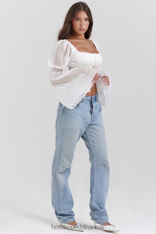 House of CB haut plissé blanc lucie N888H8 vêtements