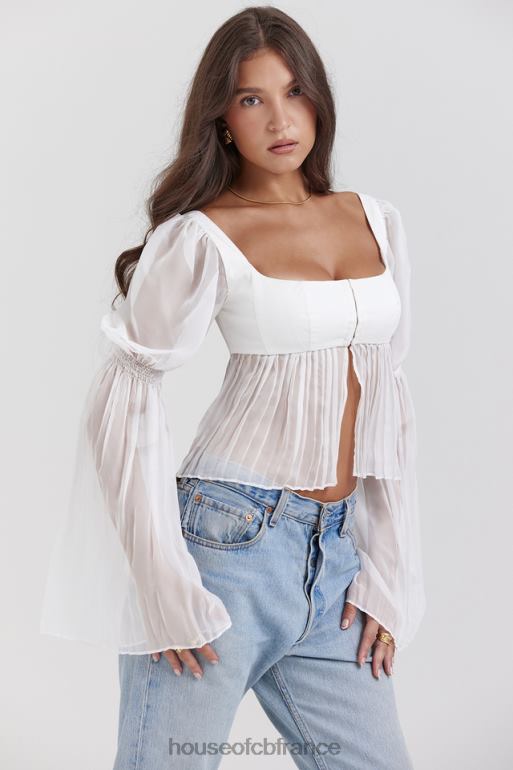 House of CB haut plissé blanc lucie N888H8 vêtements