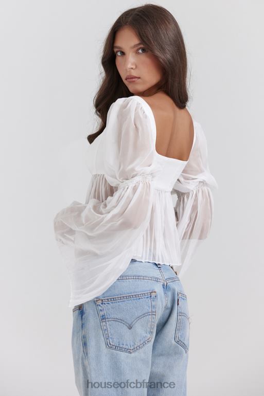 House of CB haut plissé blanc lucie N888H8 vêtements