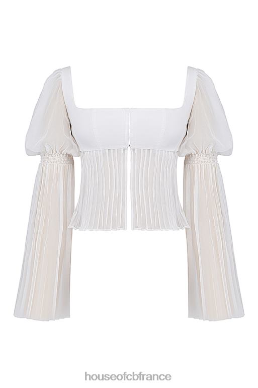 House of CB haut plissé blanc lucie N888H8 vêtements