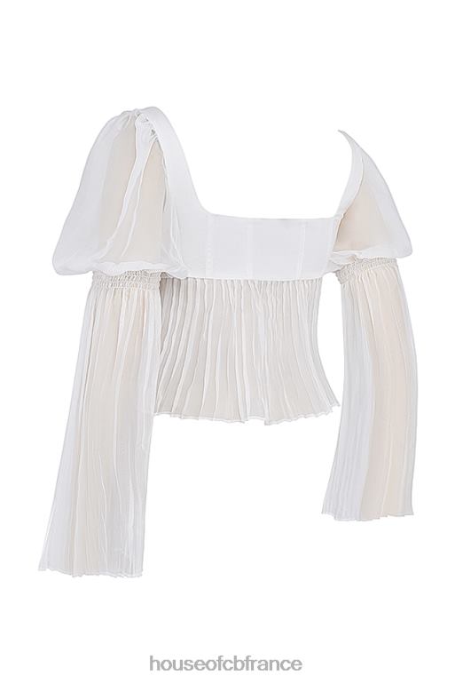House of CB haut plissé blanc lucie N888H8 vêtements