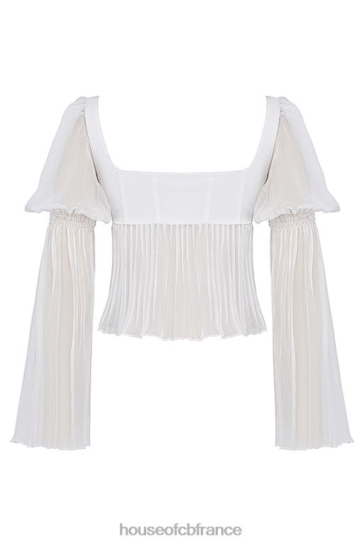 House of CB haut plissé blanc lucie N888H8 vêtements