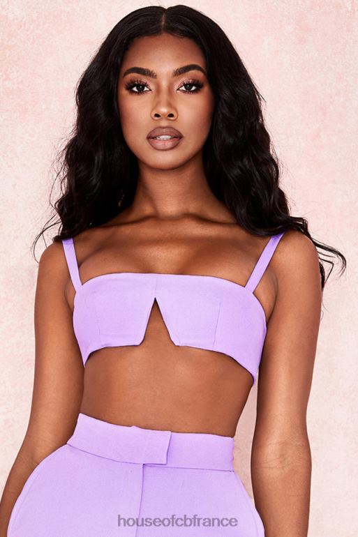 House of CB soutien-gorge à armatures en V en crêpe violet Leela N888H813 vêtements