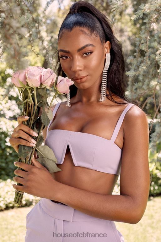 House of CB soutien-gorge à armatures en V en crêpe violet Leela N888H813 vêtements
