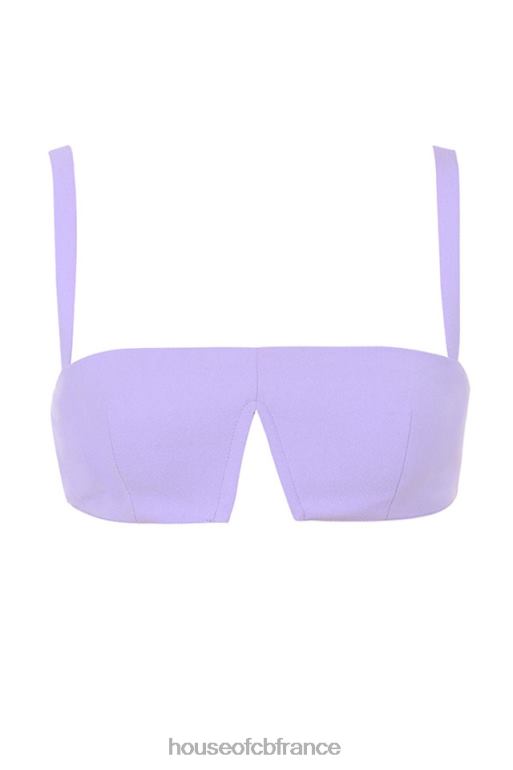 House of CB soutien-gorge à armatures en V en crêpe violet Leela N888H813 vêtements