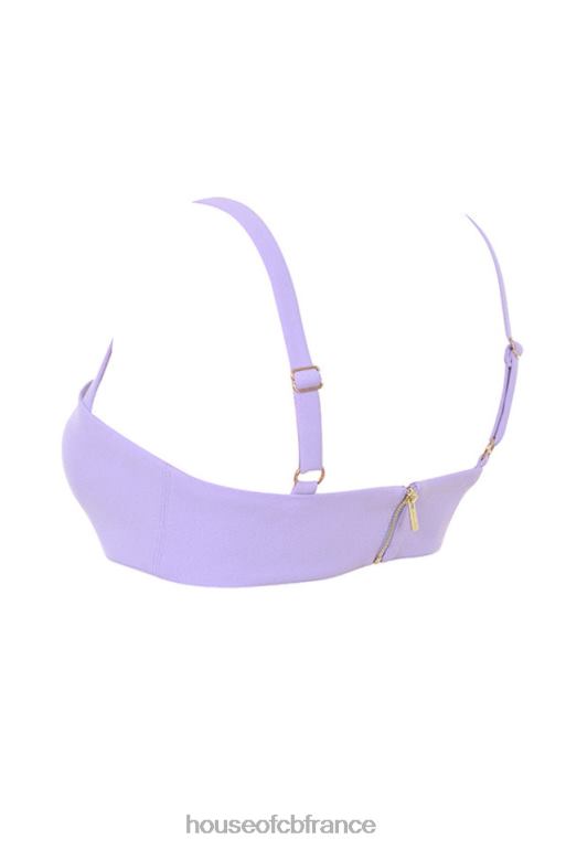 House of CB soutien-gorge à armatures en V en crêpe violet Leela N888H813 vêtements