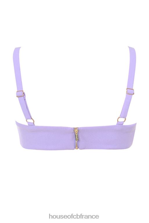 House of CB soutien-gorge à armatures en V en crêpe violet Leela N888H813 vêtements