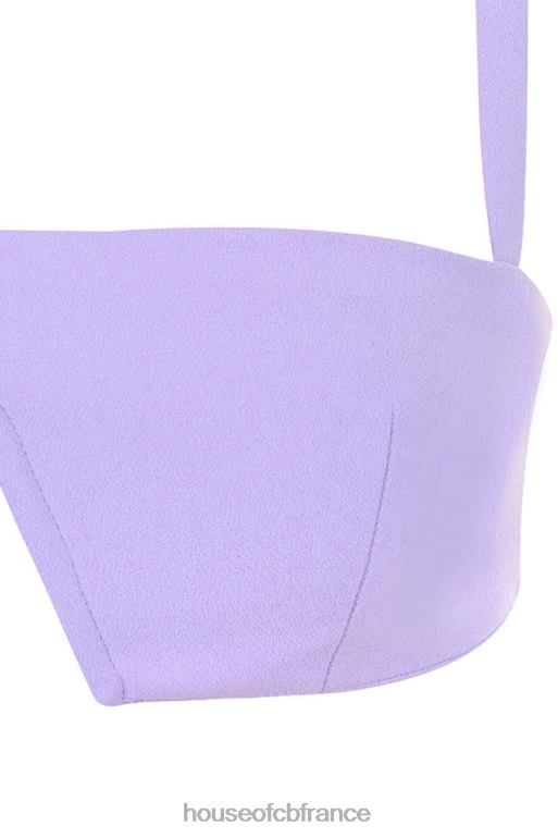 House of CB soutien-gorge à armatures en V en crêpe violet Leela N888H813 vêtements