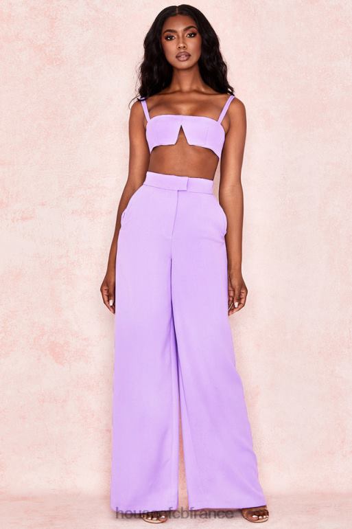 House of CB soutien-gorge à armatures en V en crêpe violet Leela N888H813 vêtements