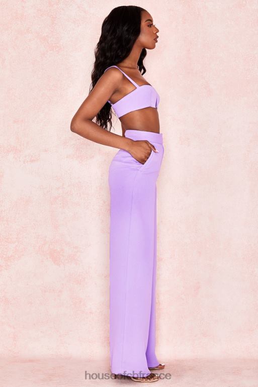 House of CB soutien-gorge à armatures en V en crêpe violet Leela N888H813 vêtements