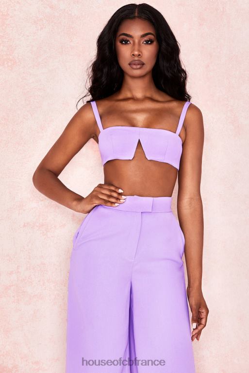 House of CB soutien-gorge à armatures en V en crêpe violet Leela N888H813 vêtements