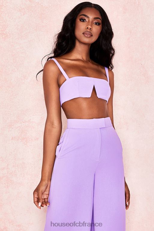 House of CB soutien-gorge à armatures en V en crêpe violet Leela N888H813 vêtements