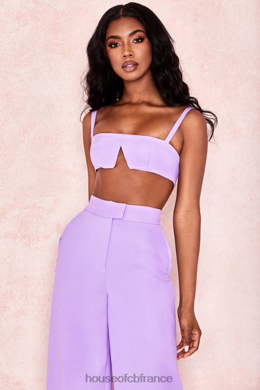 House of CB soutien-gorge à armatures en V en crêpe violet Leela N888H813 vêtements