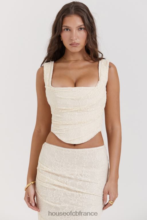 House of CB una corset en dentelle crème vintage N888H15 vêtements