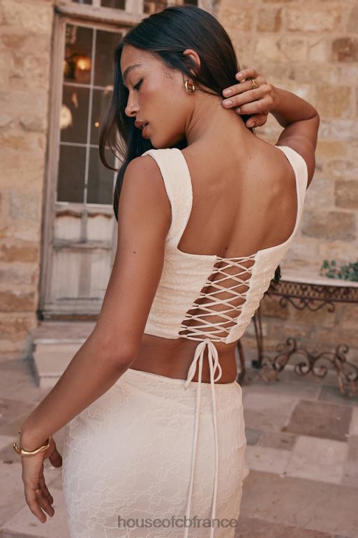 House of CB una corset en dentelle crème vintage N888H15 vêtements