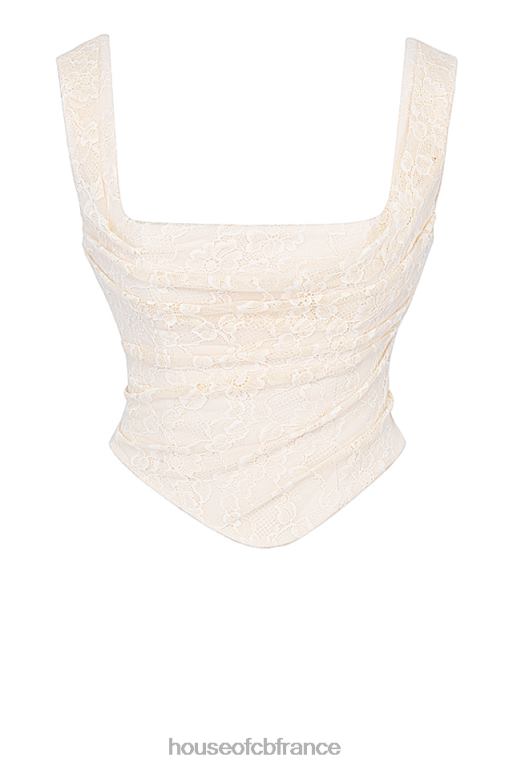 House of CB una corset en dentelle crème vintage N888H15 vêtements