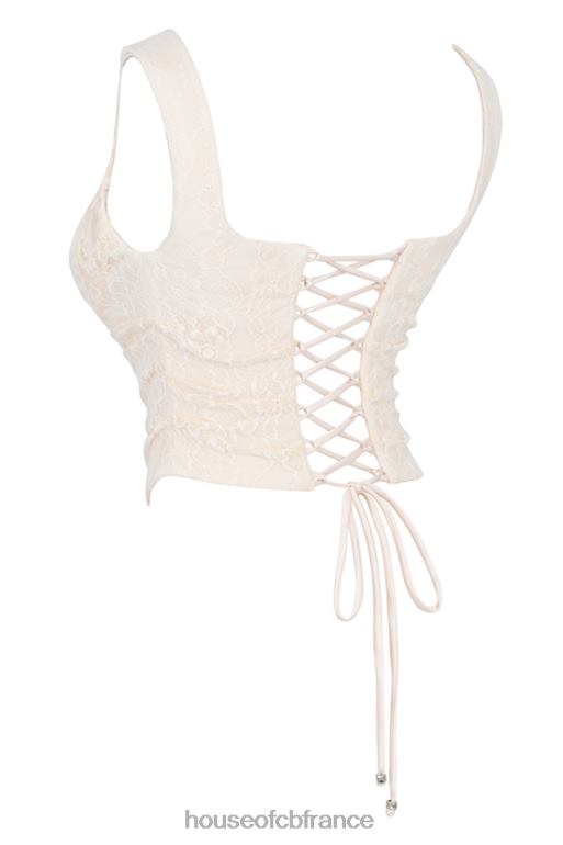 House of CB una corset en dentelle crème vintage N888H15 vêtements