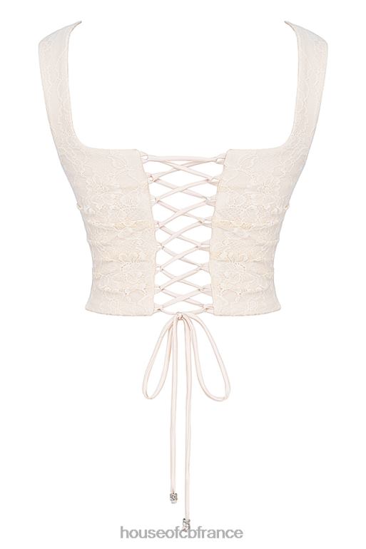 House of CB una corset en dentelle crème vintage N888H15 vêtements