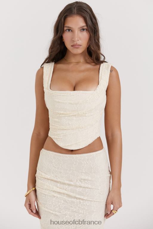 House of CB una corset en dentelle crème vintage N888H15 vêtements