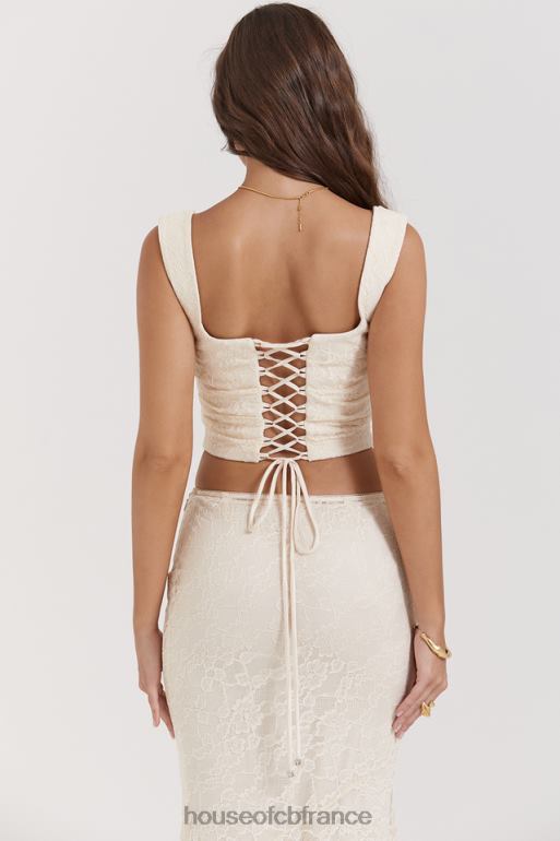 House of CB una corset en dentelle crème vintage N888H15 vêtements