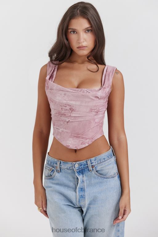 House of CB una corset imprimé rose N888H12 vêtements