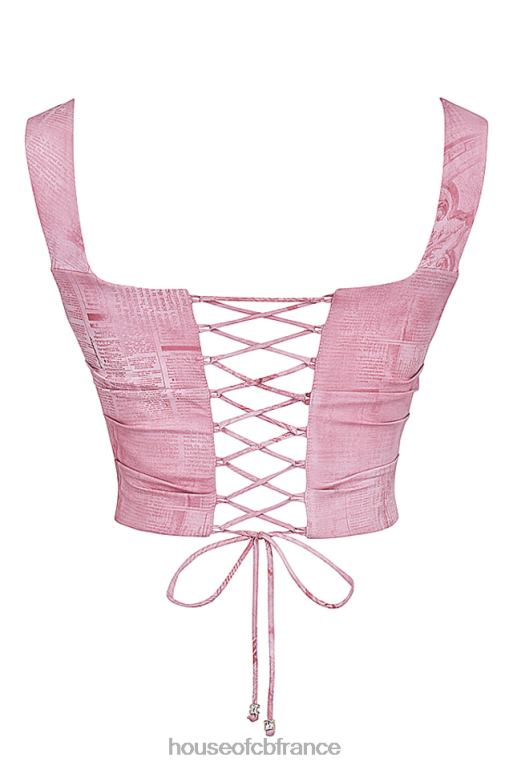 House of CB una corset imprimé rose N888H12 vêtements