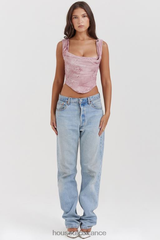 House of CB una corset imprimé rose N888H12 vêtements