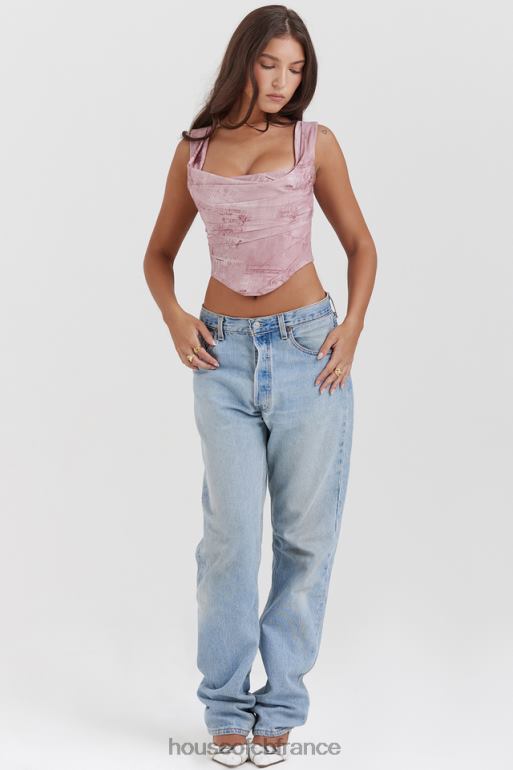 House of CB una corset imprimé rose N888H12 vêtements