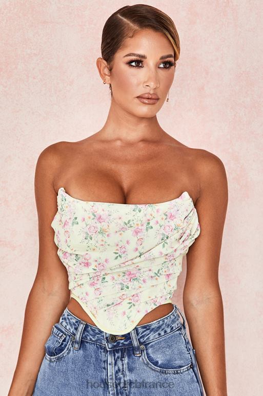 House of CB vivienne corset fleuri citron N888H105 vêtements