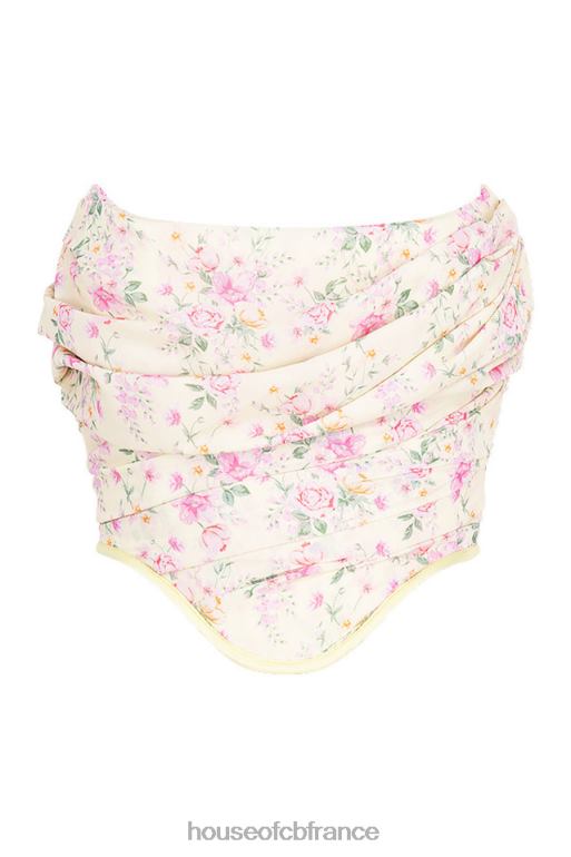 House of CB vivienne corset fleuri citron N888H105 vêtements