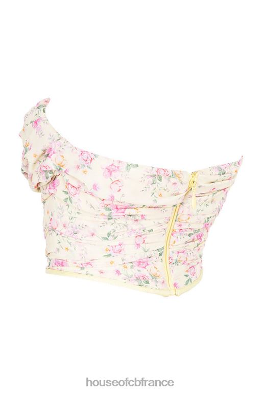 House of CB vivienne corset fleuri citron N888H105 vêtements
