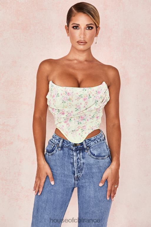 House of CB vivienne corset fleuri citron N888H105 vêtements