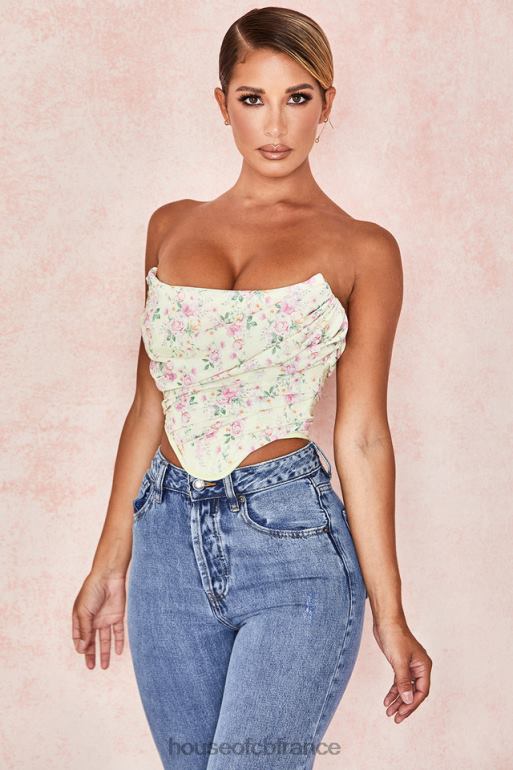 House of CB vivienne corset fleuri citron N888H105 vêtements