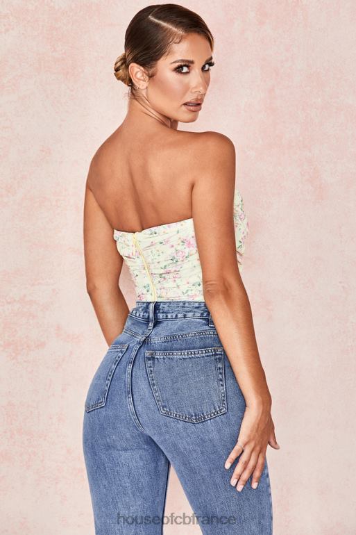 House of CB vivienne corset fleuri citron N888H105 vêtements