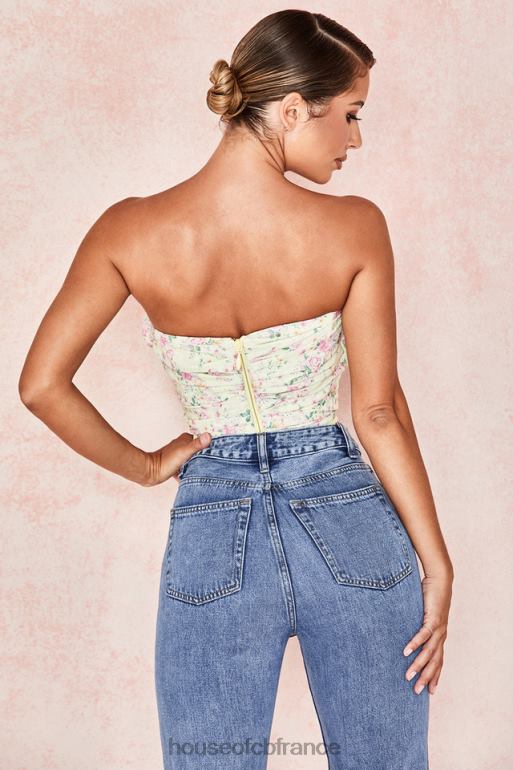 House of CB vivienne corset fleuri citron N888H105 vêtements