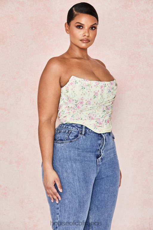 House of CB vivienne corset fleuri citron N888H105 vêtements