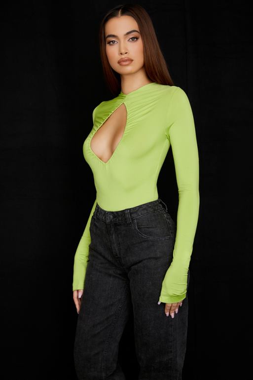 House of CB Estrelle - body découpé vert lime N888H736 vêtements