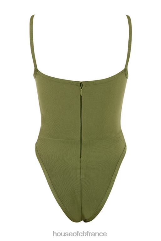 House of CB Kamila - Body bandage olive à décolleté en cœur N888H756 vêtements