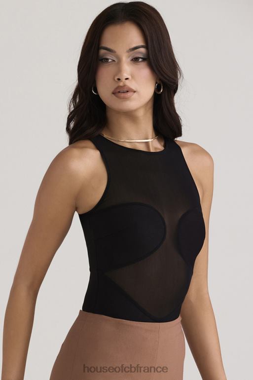 House of CB body bandage noir sans manches Chiara N888H718 vêtements