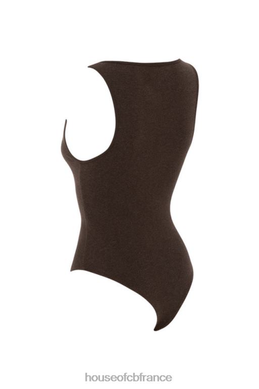 House of CB body col en V marron karisa N888H770 vêtements