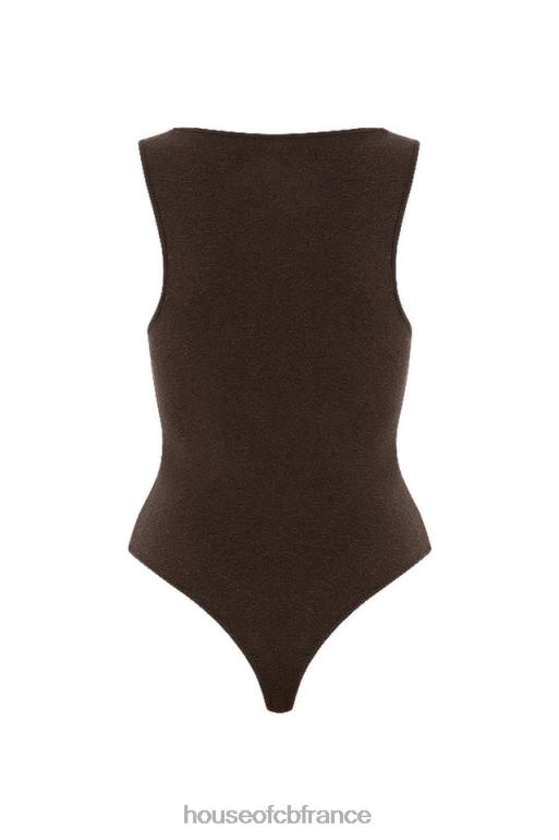 House of CB body col en V marron karisa N888H770 vêtements