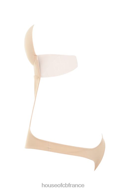 House of CB body dos nu autocollant beige à décolleté plongeant N888H822 vêtements