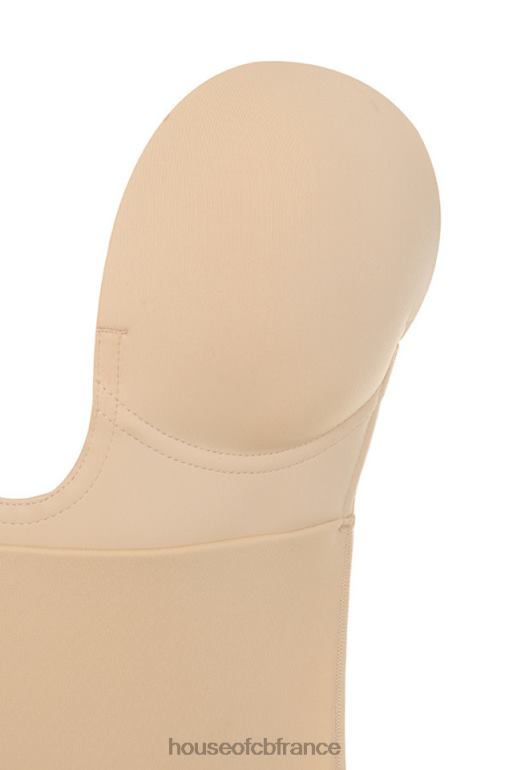 House of CB body dos nu autocollant beige à décolleté plongeant N888H822 vêtements